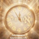 A glowing clock showing 11:11 surrounded by golden light illustrating the 11:11 meaning in the Bible from a Hebrew perspective by Haly Ministries.