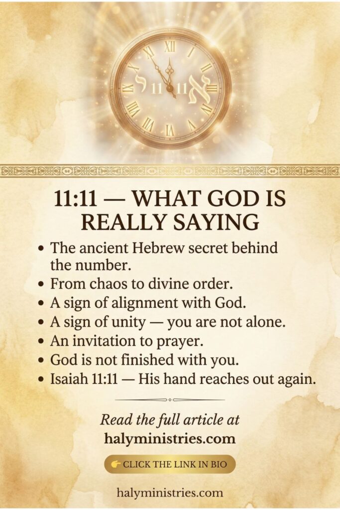 11:11 meaning in the Bible, what God is saying when you see 1111, Hebrew meaning of 11:11, Isaiah 11:11, prophetic signs, Haly Ministries