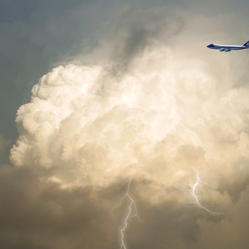 Airplane in the Sky and Lightning