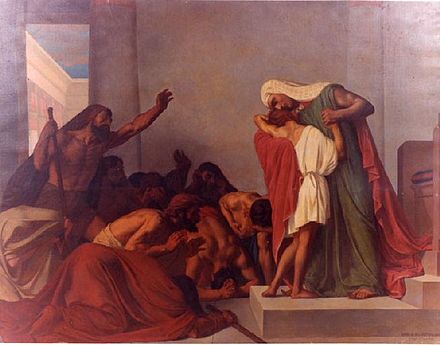 Joseph Recognized by His Brothers - 1863 painting by Léon Pierre Urbain Bourgeois