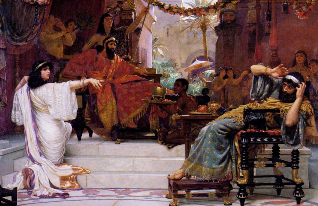 Painting Esther Denouncing Haman by Ernest Normand