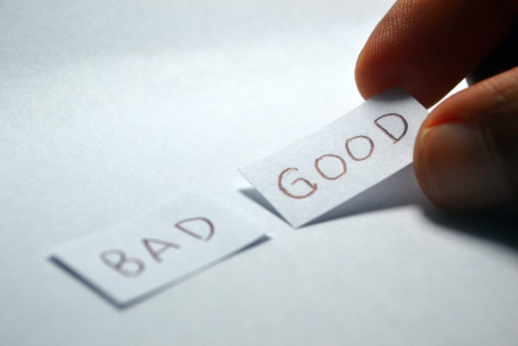 Good and Bad Words on Two Pieces of Paper