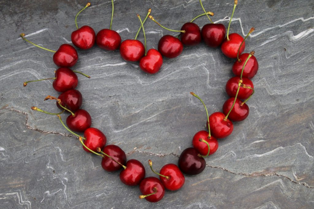 Heart Made with Cherries