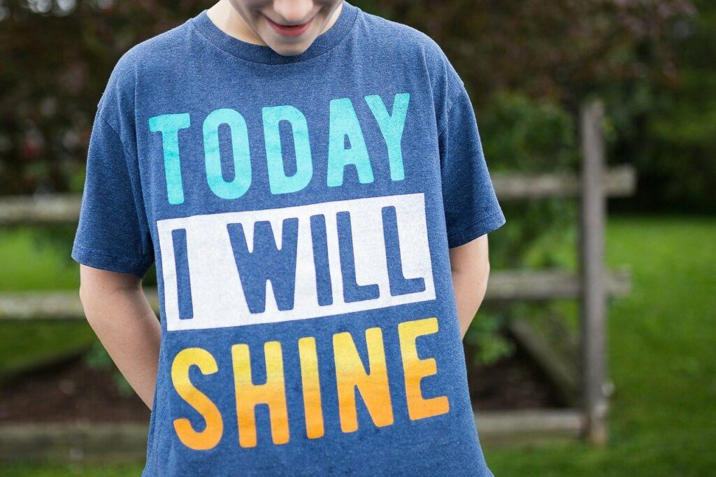 Inspirational Quote on T-Shirt - Today I will Shine