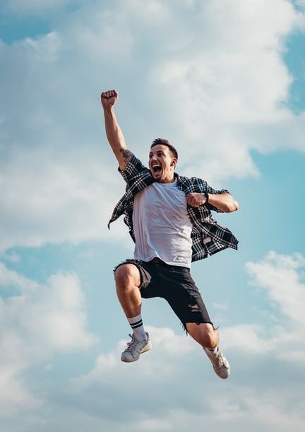 Man Jumping for Joy