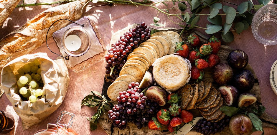 Picnic Outside - Fruits, Biscuits