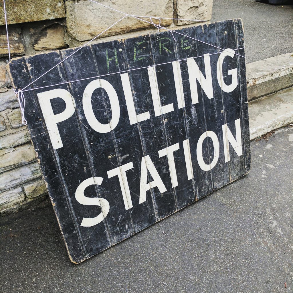 Polling Station Says on the Board 