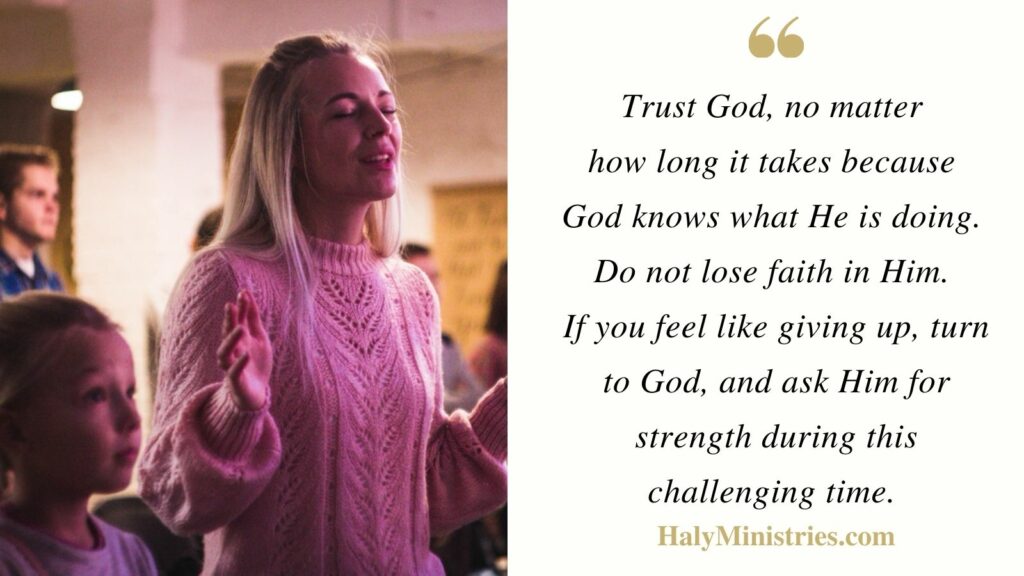 Trust Gods Timing - Haly Ministries Quote